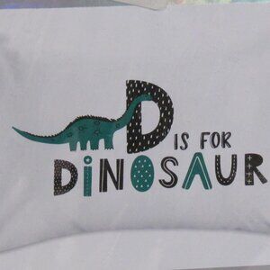 D is for Dinosaur Pillowcase 20" x 30" 100% Cotton Pillowcase NEW